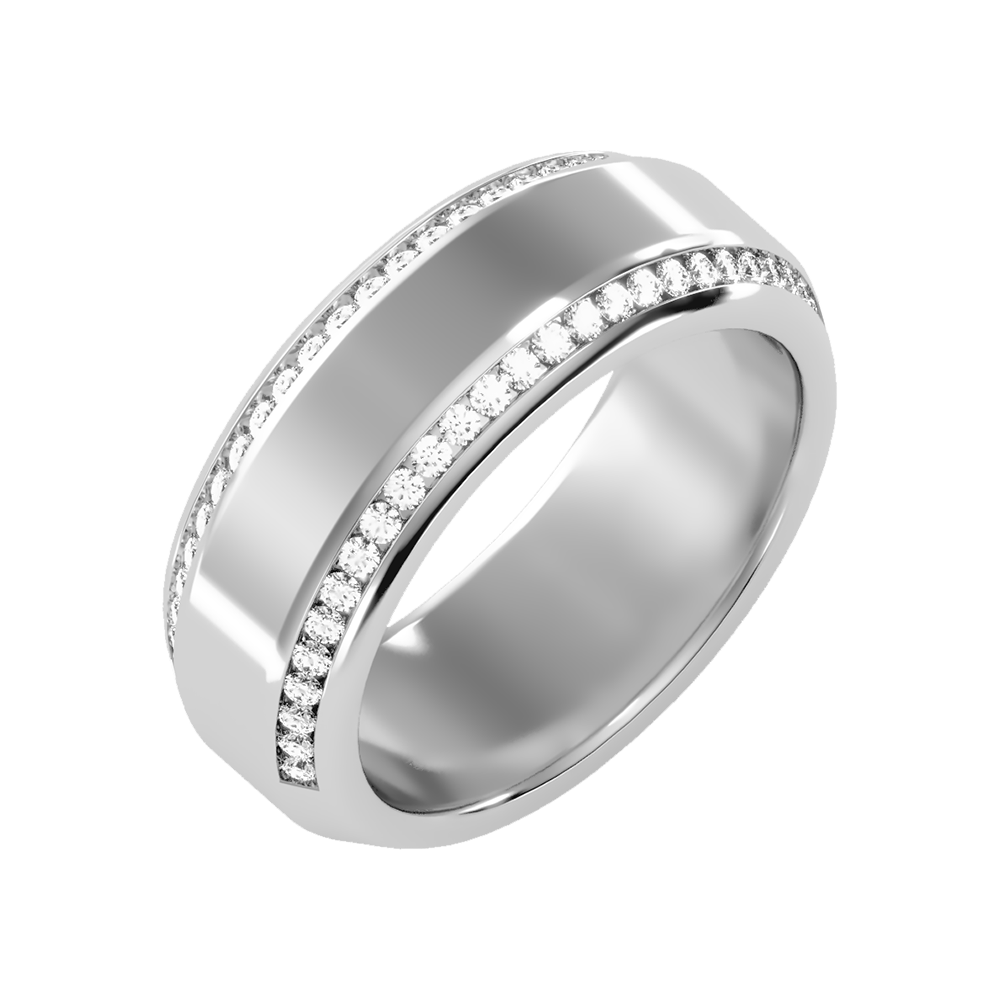 Precision Men's Broad Band Ring In 925 Sterling Silver - Five