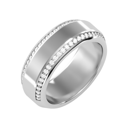 Precision Men's Broad Band Ring In 925 Sterling Silver - Five
