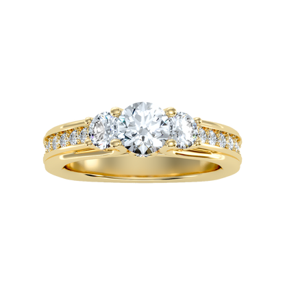 Premier Halo Solitaire Ring In 925 Sterling Silver - Eleven