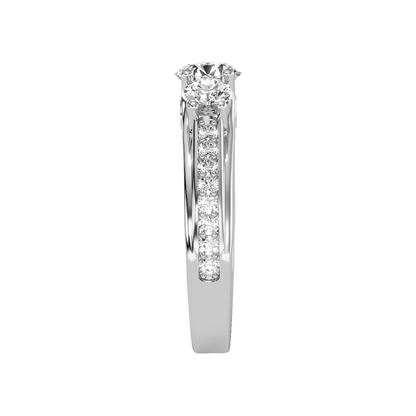 Premier Halo Solitaire Ring In 925 Sterling Silver - Five
