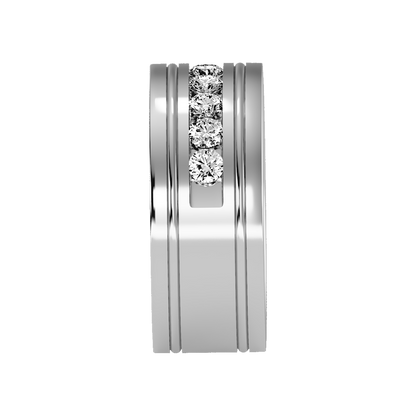 Prestige Men's Broad Band Ring In 925 Sterling Silver - Three