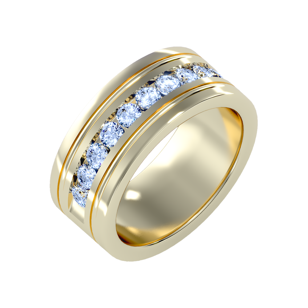 Prestige Men's Broad Band Ring In 925 Sterling Silver - Nine