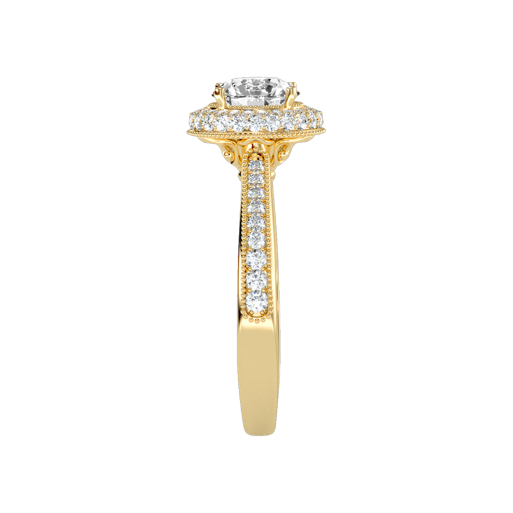 Prettey Classic Halo Diamond Engagement Ring In 925 Sterling Silver - Eleven
