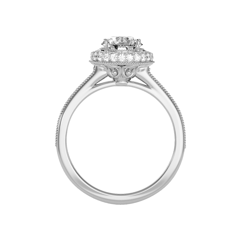Prettey Classic Halo Diamond Engagement Ring - Two