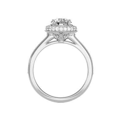 Prettey Classic Halo Diamond Engagement Ring - Two