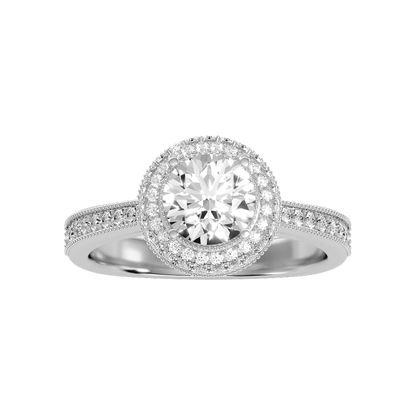 Prettey Classic Halo Diamond Engagement Ring - Three