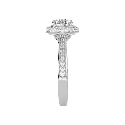 Prettey Classic Halo Diamond Engagement Ring In 925 Sterling Silver - Four