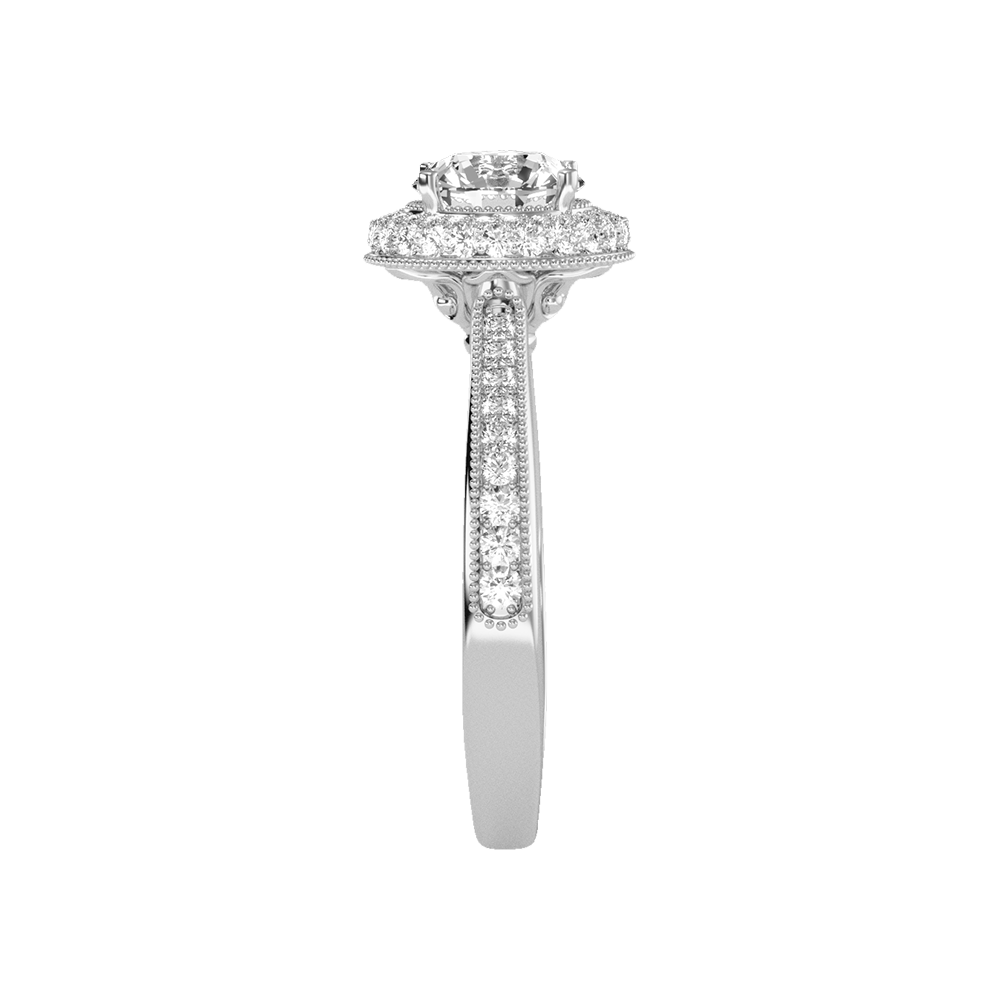 Prettey Classic Halo Diamond Engagement Ring - Four