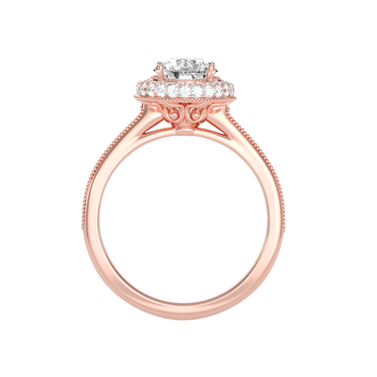 Prettey Classic Halo Diamond Engagement Ring In 925 Sterling Silver - Six