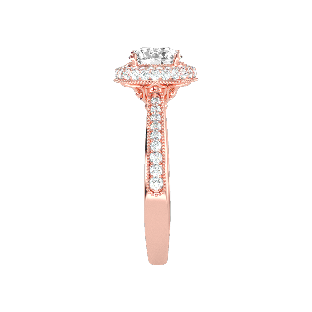 Prettey Classic Halo Diamond Engagement Ring - Eight