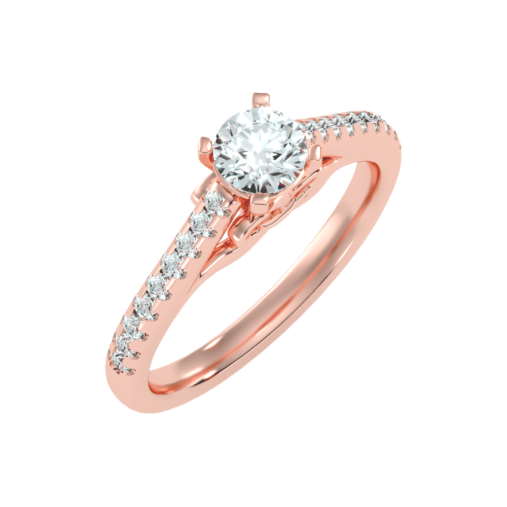 Prettyish Solitaire Ring In 925 Sterling Silver - One
