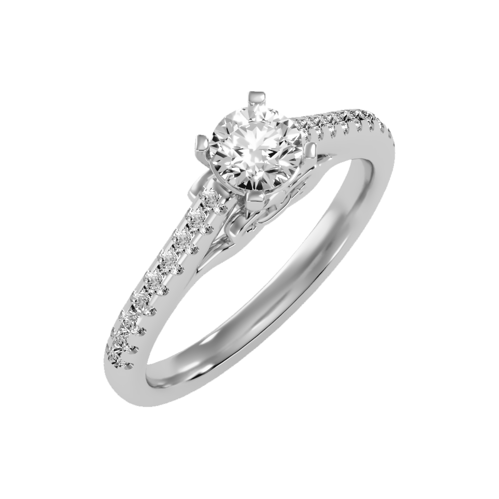 Prettyish Solitaire Ring In 925 Sterling Silver - Five