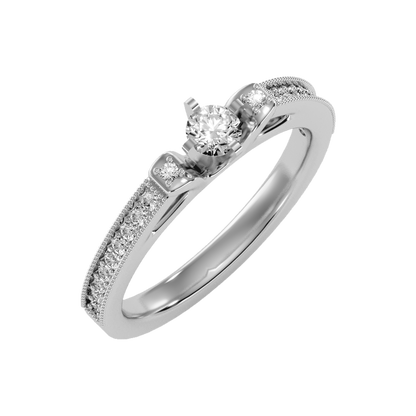 Pretty Solitaire Ring In 925 Sterling Silver - One