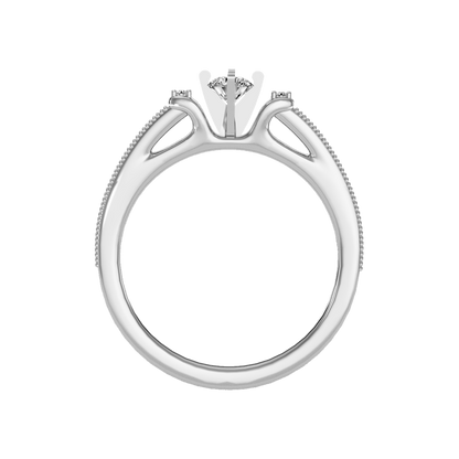 Pretty Solitaire Ring In 925 Sterling Silver - Two