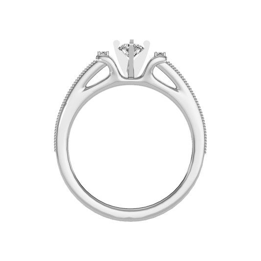 Pretty Solitaire Ring In 925 Sterling Silver - Two