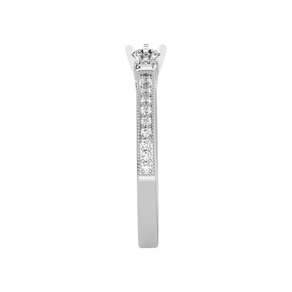 Pretty Solitaire Ring In 925 Sterling Silver - Four