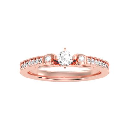 Pretty Solitaire Ring In 925 Sterling Silver - Seven
