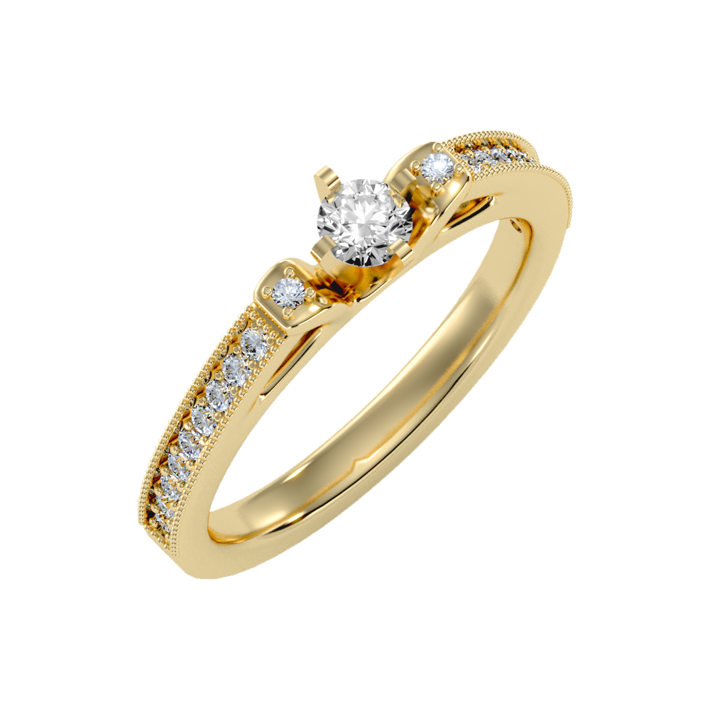 Pretty Solitaire Ring In 925 Sterling Silver - Nine