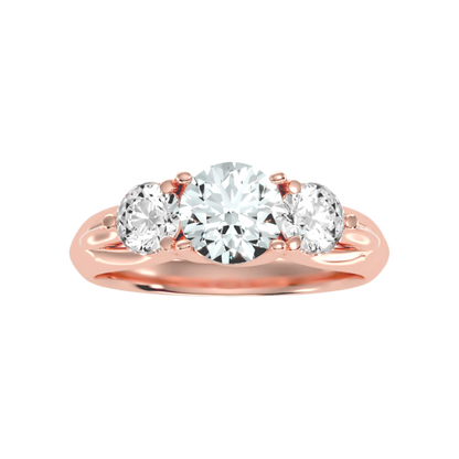 Pretty Three Round Shaped Diamond Ring - Twelve