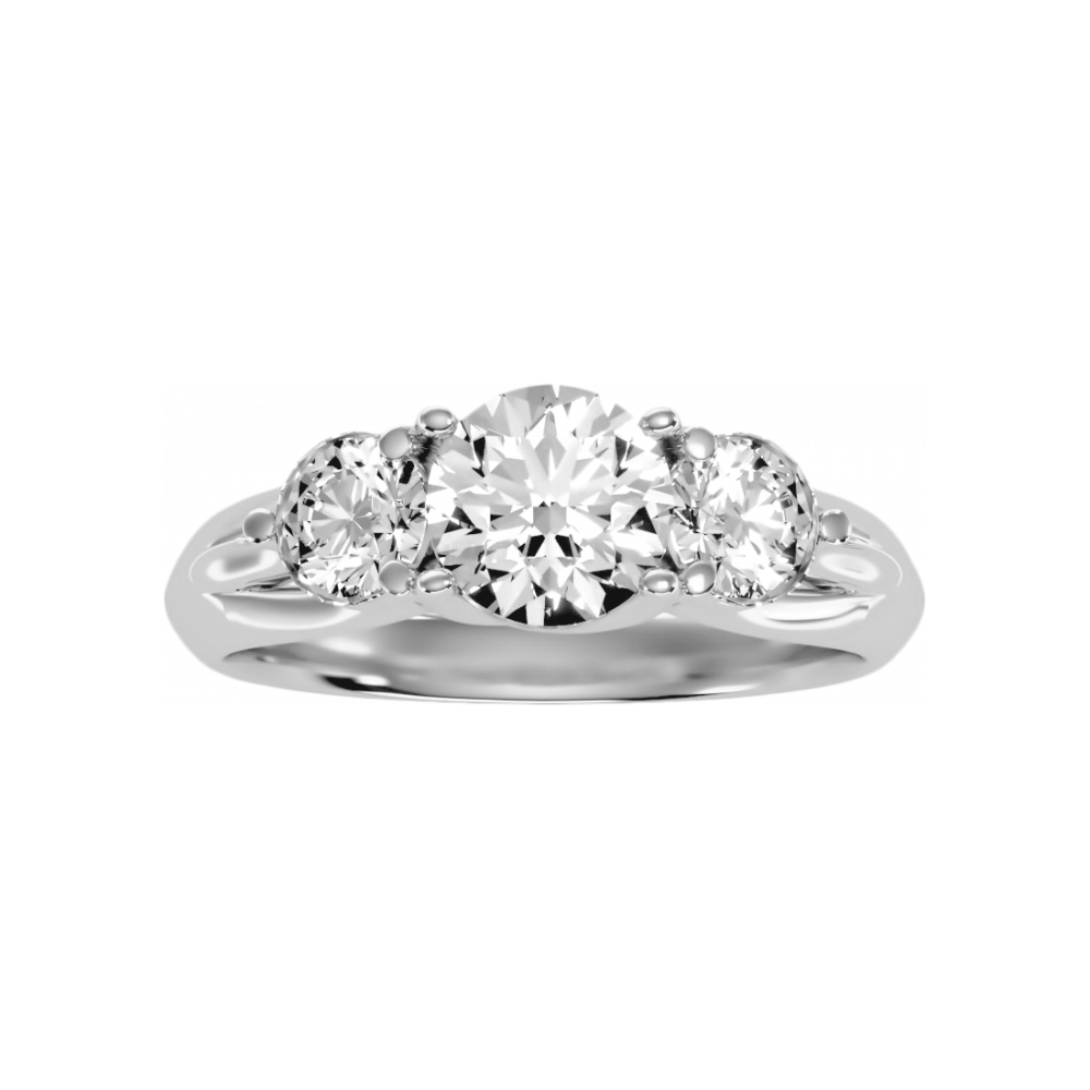 Pretty Three Round Shaped Diamond Ring - Four