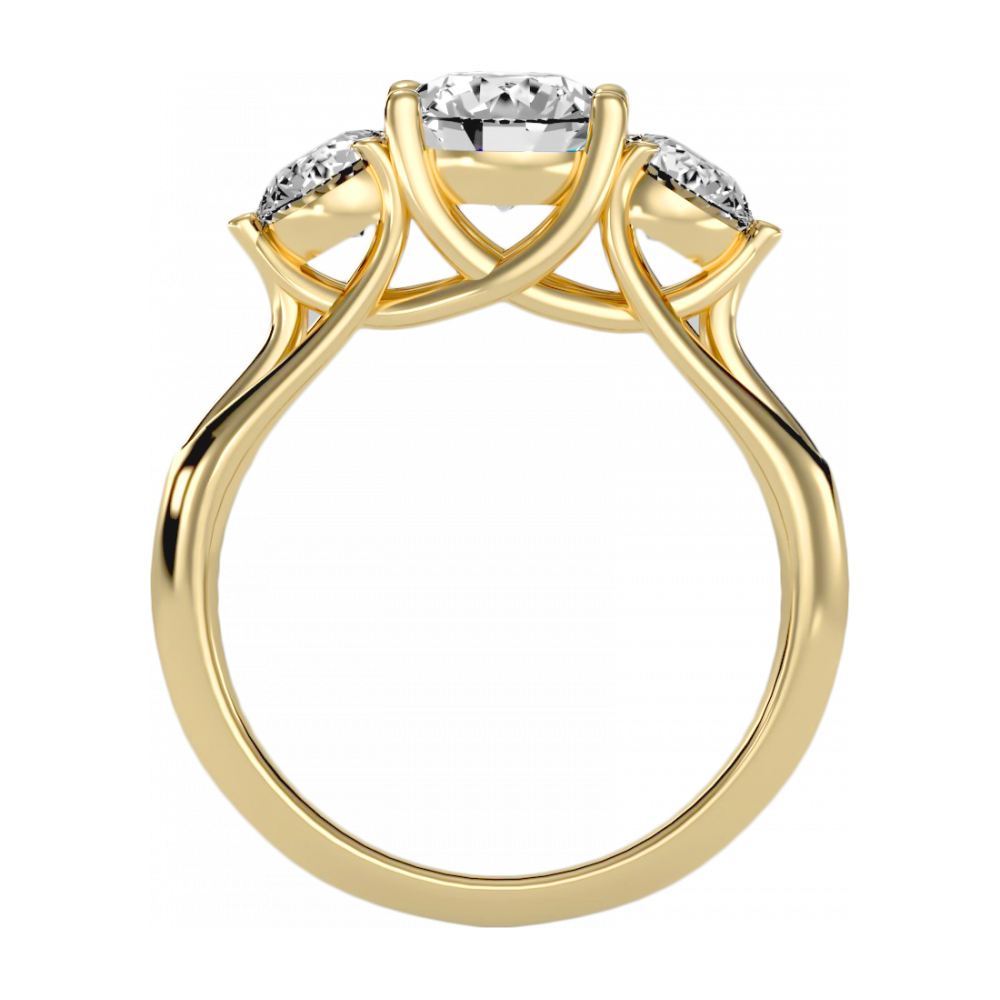 Pretty Three Round Shaped Diamond Ring - Five