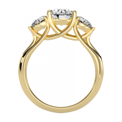Pretty Three Round Shaped Diamond Ring In 925 Sterling Silver - Five