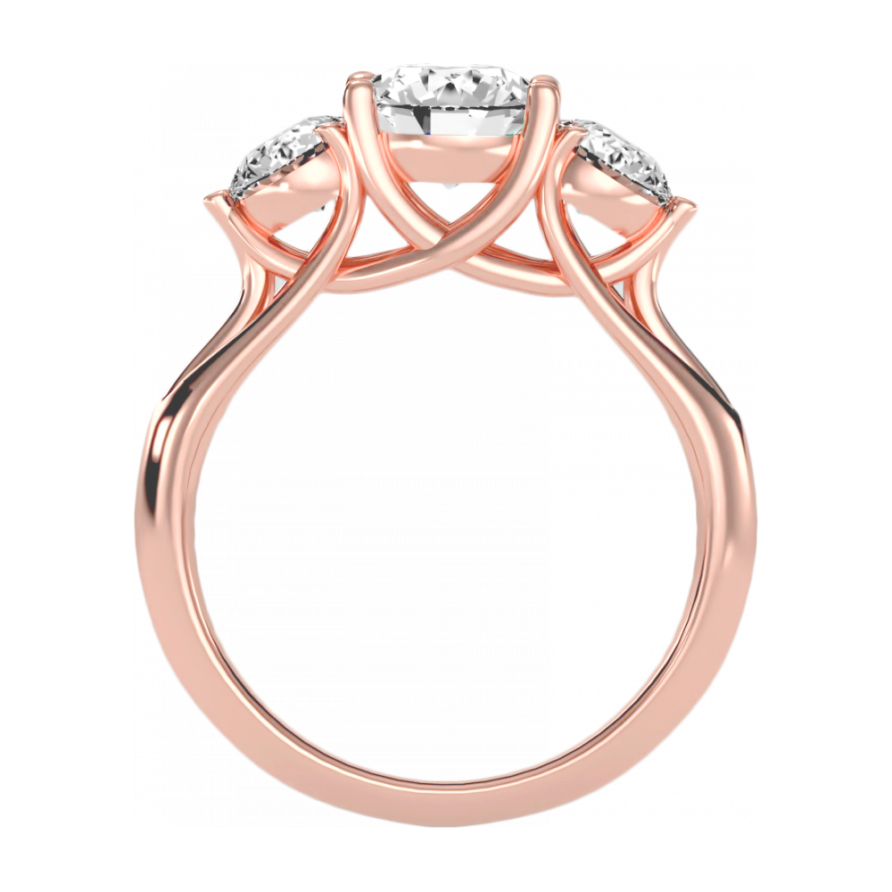 Pretty Three Round Shaped Diamond Ring - Nine