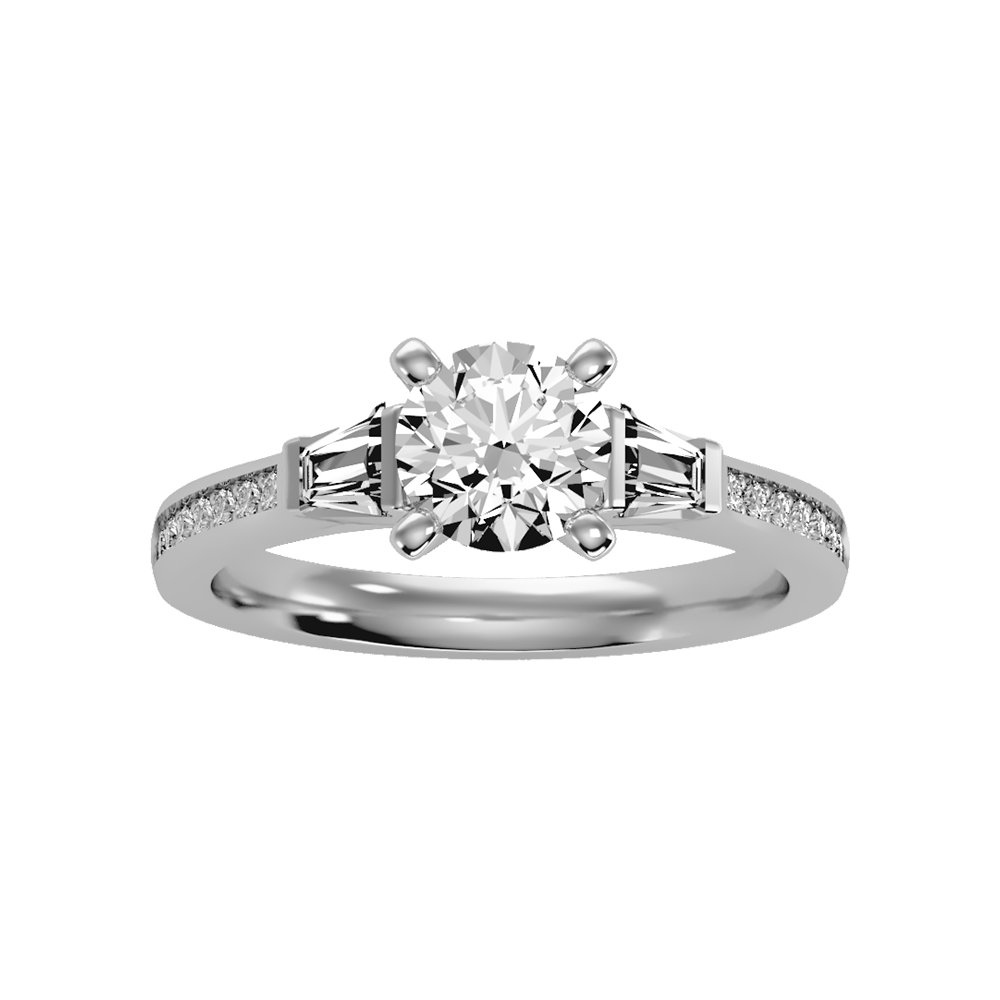 Prime Halo Solitaire Ring In 925 Sterling Silver - Three