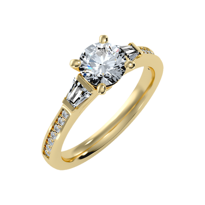 Prime Halo Solitaire Ring In 925 Sterling Silver - Nine