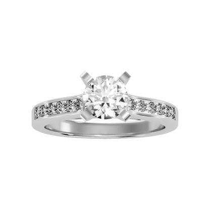 Prime Solitaire Ring In 925 Sterling Silver - Three