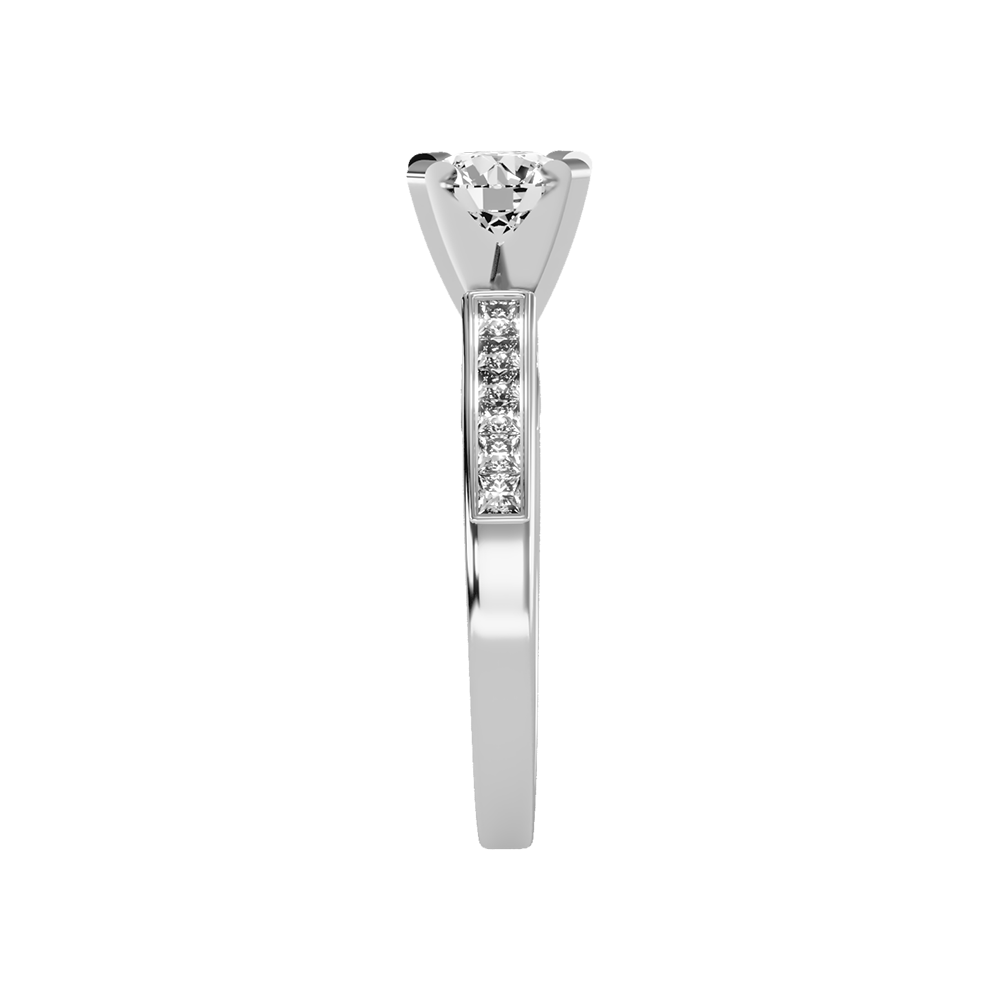 Prime Solitaire Ring In 925 Sterling Silver - Four