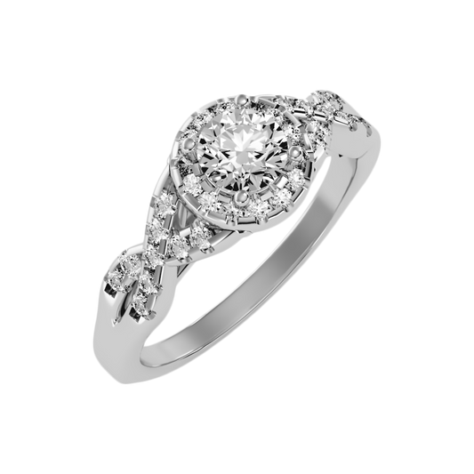 Profuse Halo Ring In 925 Sterling Silver - One