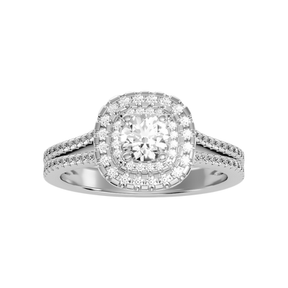 Prolific Halo Ring In 925 Sterling Silver - Three