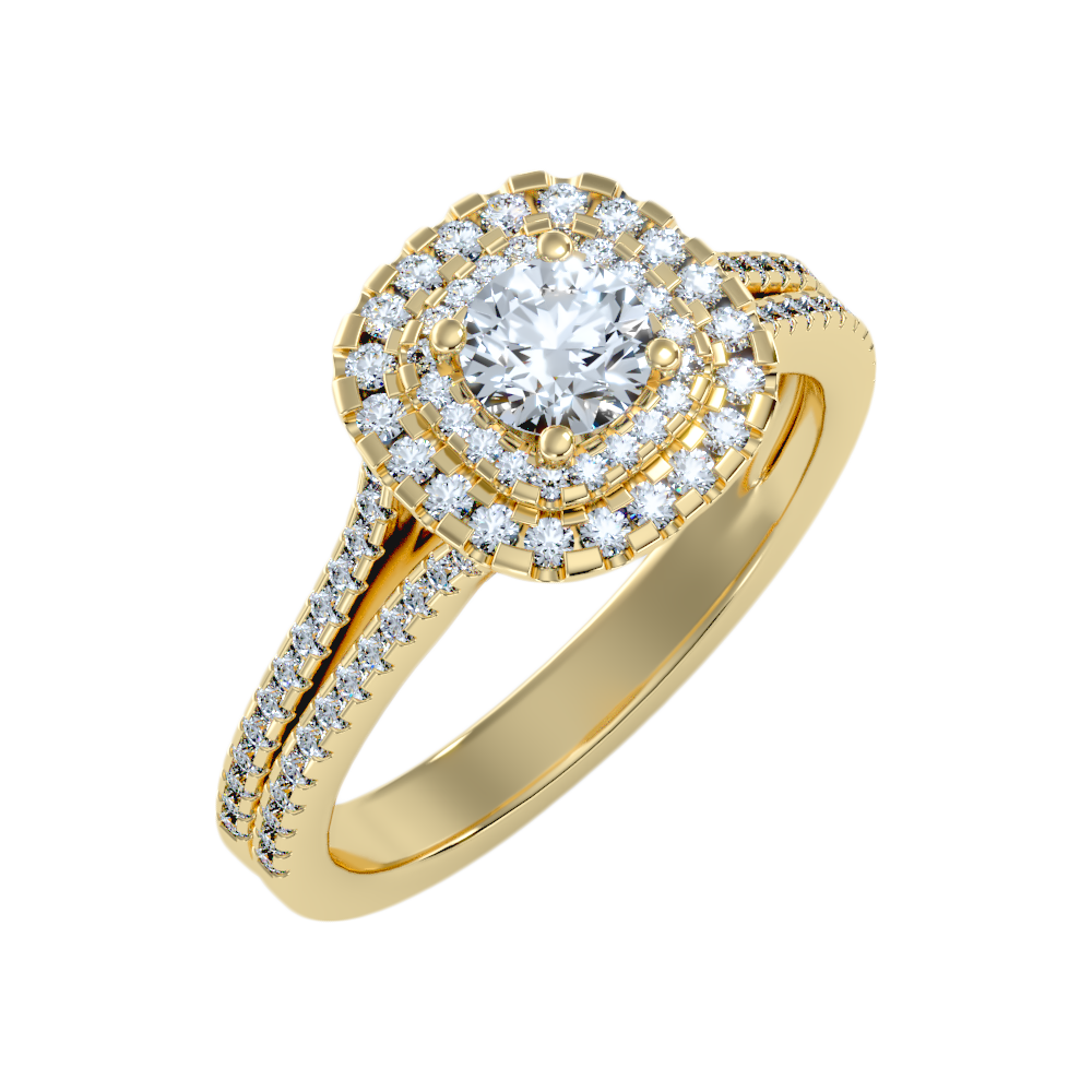 Prolific Halo Ring In 925 Sterling Silver - Nine