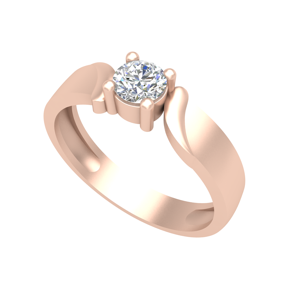 Puzzled Ping Solitaire Ring In 925 Sterling Silver - One