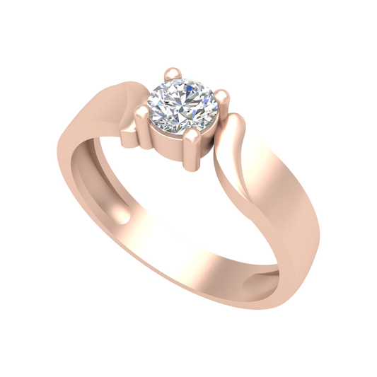 Puzzled Ping Solitaire Ring In 925 Sterling Silver - One