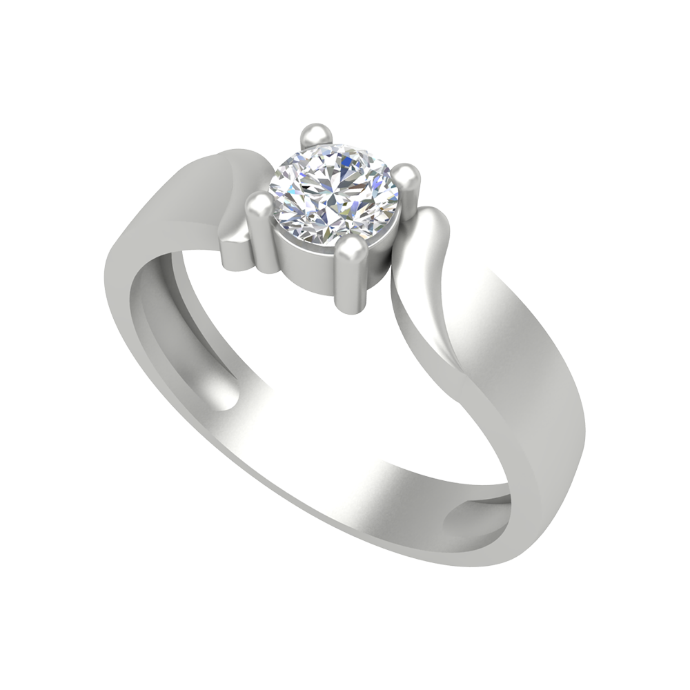 Puzzled Ping Solitaire Ring In 925 Sterling Silver - Six