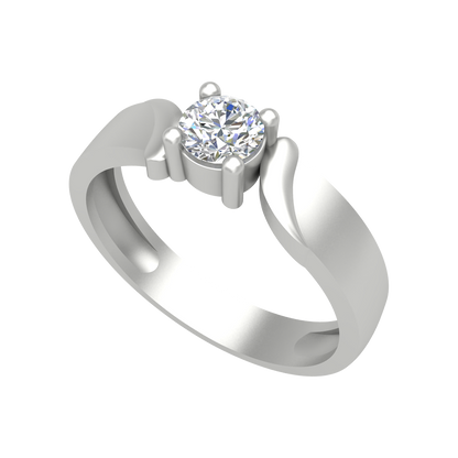 Puzzled Ping Solitaire Ring In 925 Sterling Silver - Six