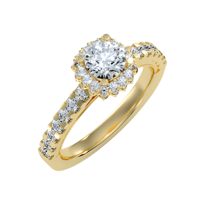 Quaint Halo Ring In 925 Sterling Silver - Ten