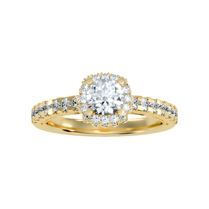 Quaint Halo Ring In 925 Sterling Silver - Eleven