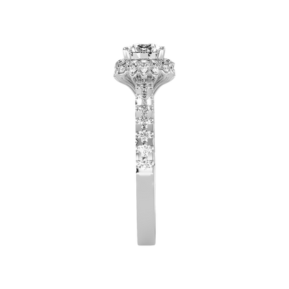Quaint Halo Ring In 925 Sterling Silver - Eight
