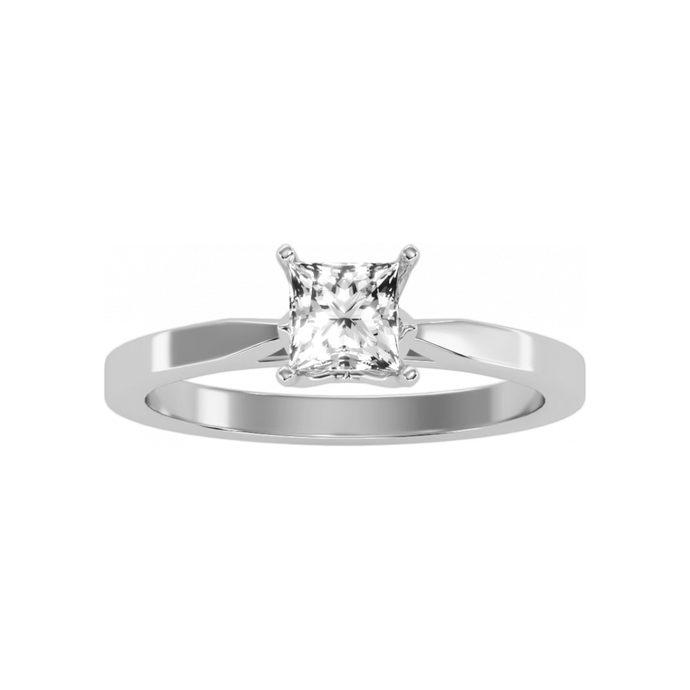 Quaint Single Stone Ring In 925 Sterling Silver - Four