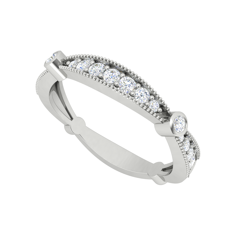 Queenie Bud Eternity Ring In 925 Sterling Silver - Five