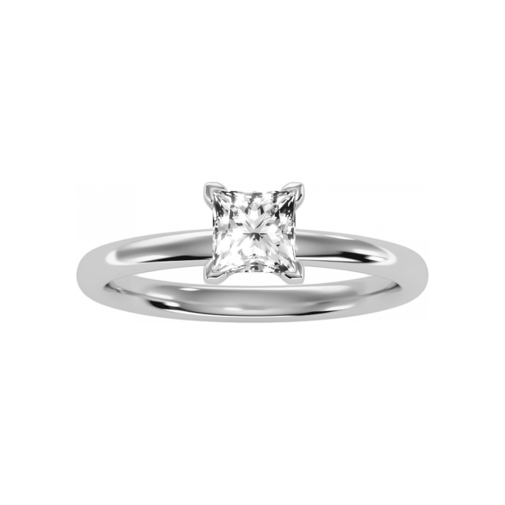 Queenly Engagement Ring In 925 Sterling Silver - Four
