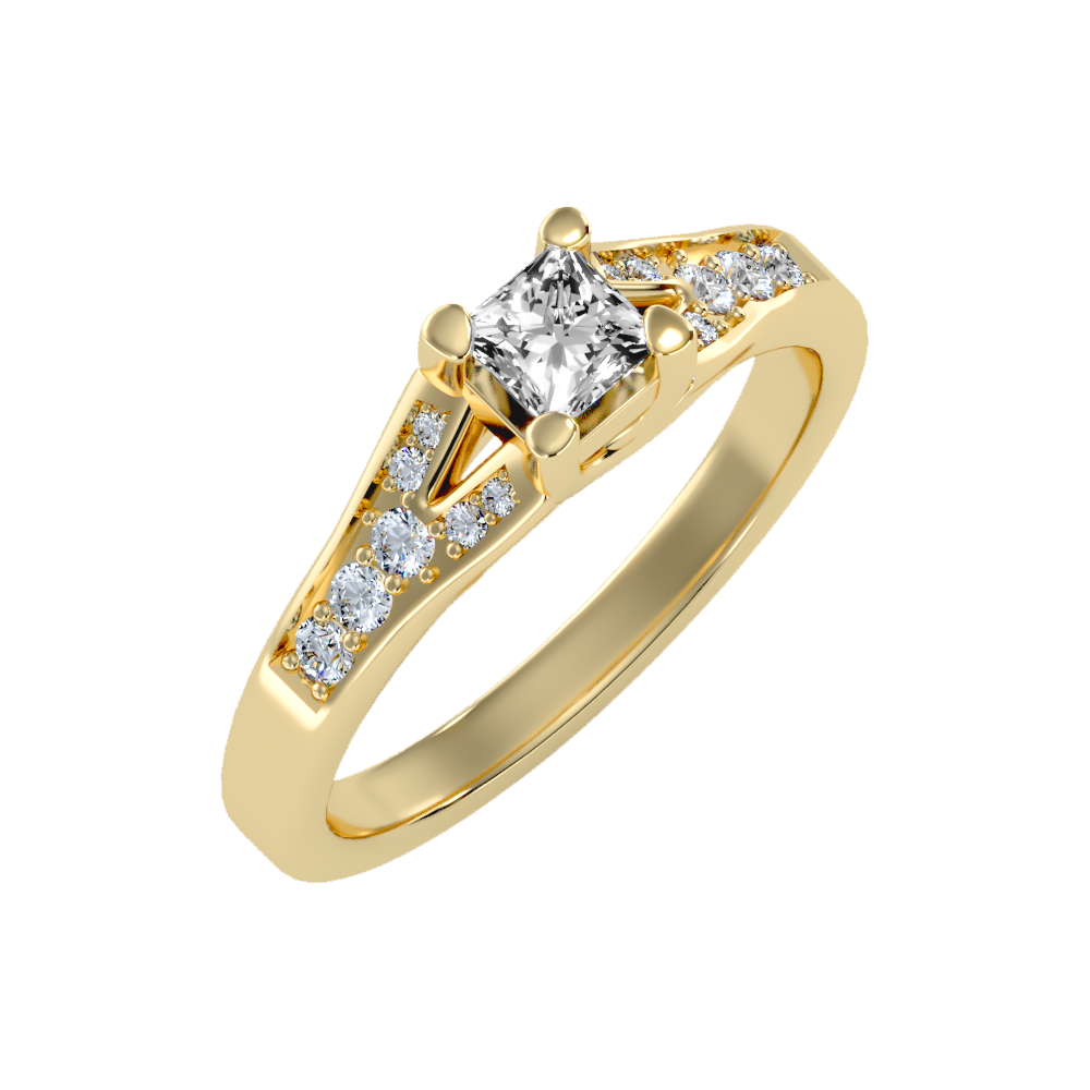 Queen Solitaire Ring In 925 Sterling Silver - Ten