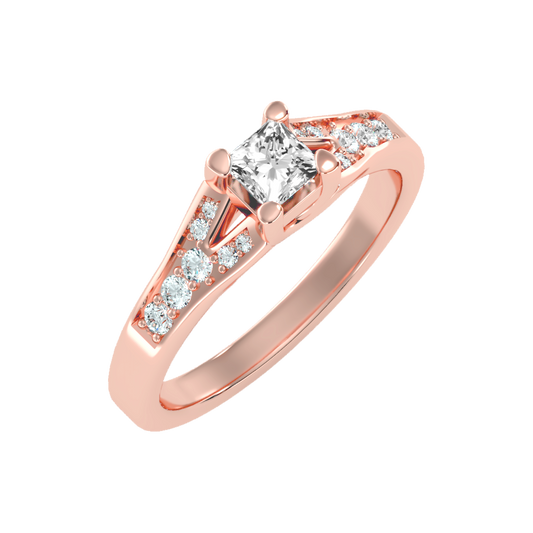 Queen Solitaire Ring In 925 Sterling Silver - Two