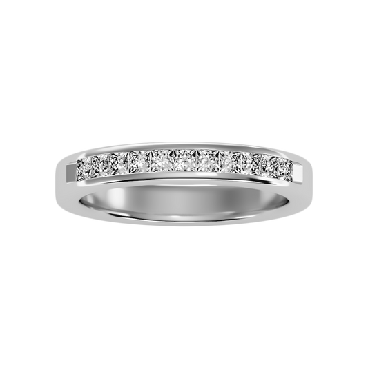 Qwen Half Eternity Band In 925 Sterling Silver - One