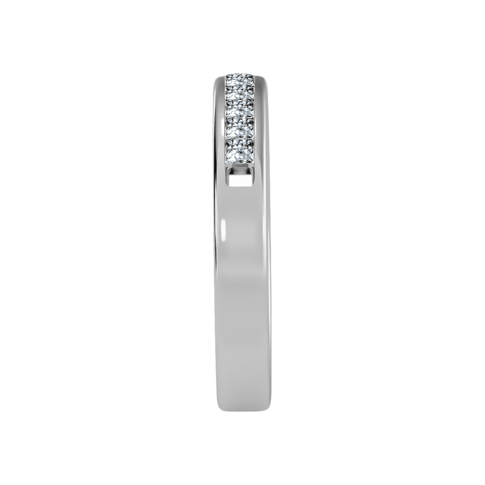 Qwen Half Eternity Band In 925 Sterling Silver - Two