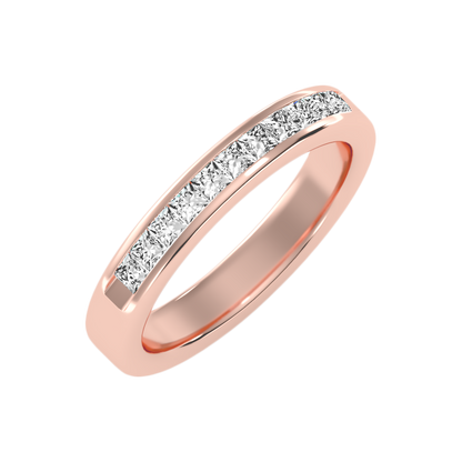 Qwen Half Eternity Band In 925 Sterling Silver - Five