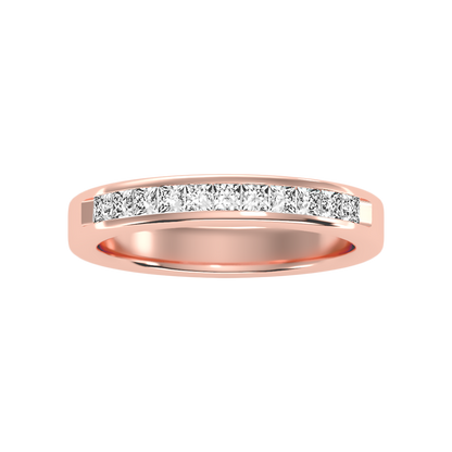 Qwen Half Eternity Band In 925 Sterling Silver - Six